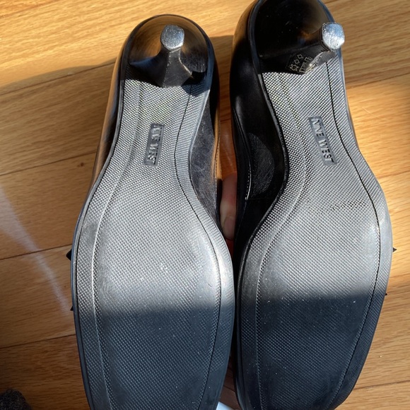 Nine West square toe leather heels size 8 - Picture 6 of 7